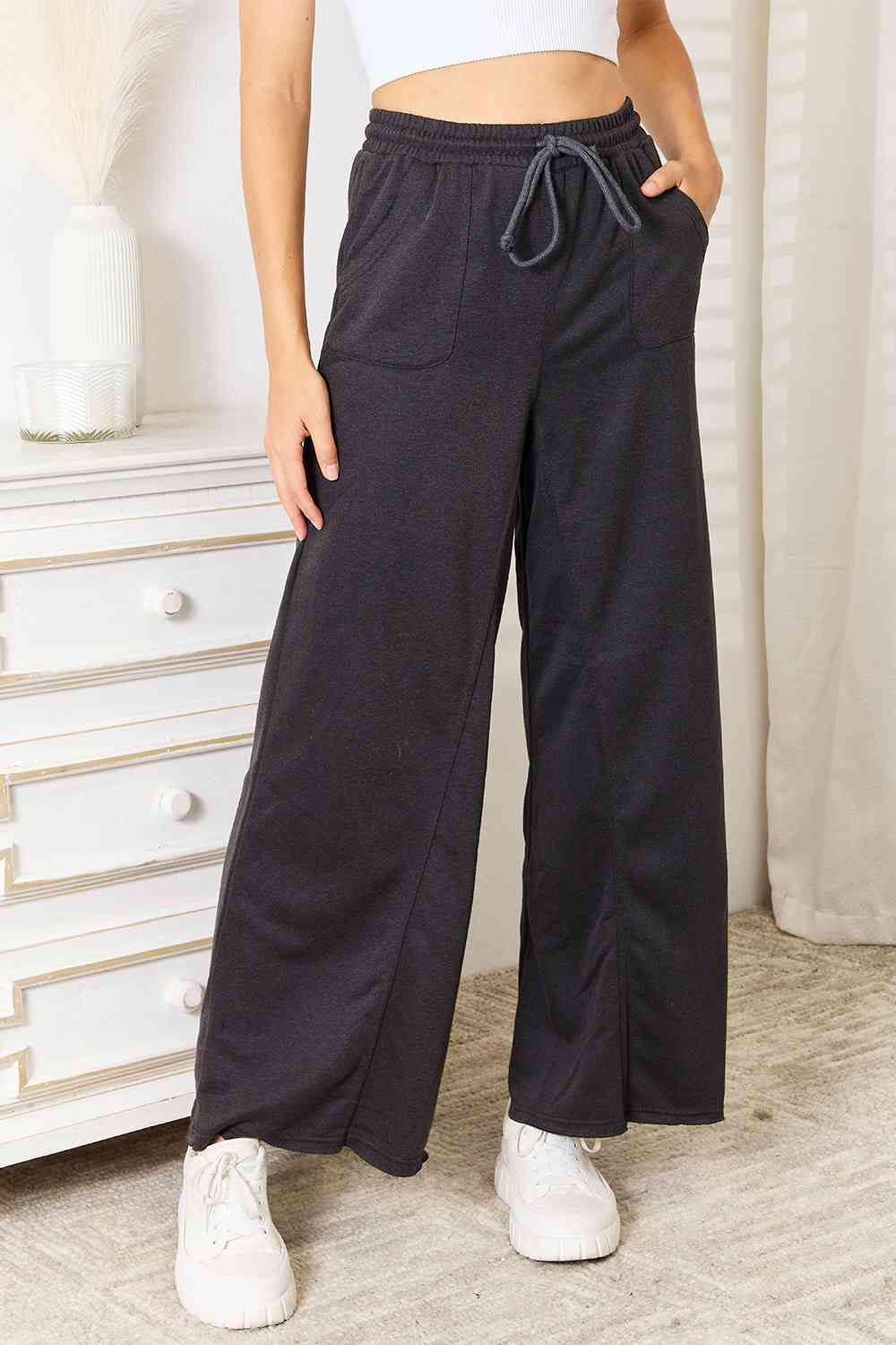 Charcoal Wide Leg Pants