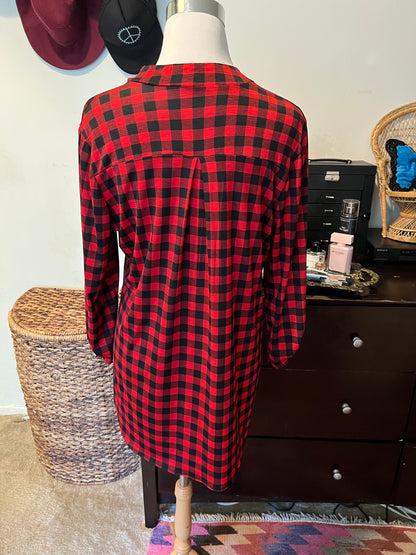 Amber Moon Revival: Red & Black Plaid Blouse
