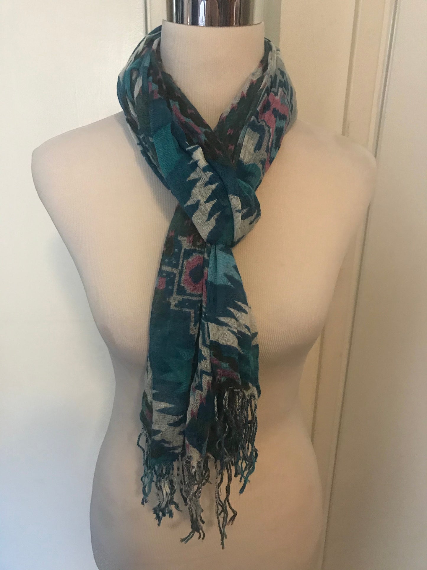 Turquoise Print Scarf - Amber Moon 