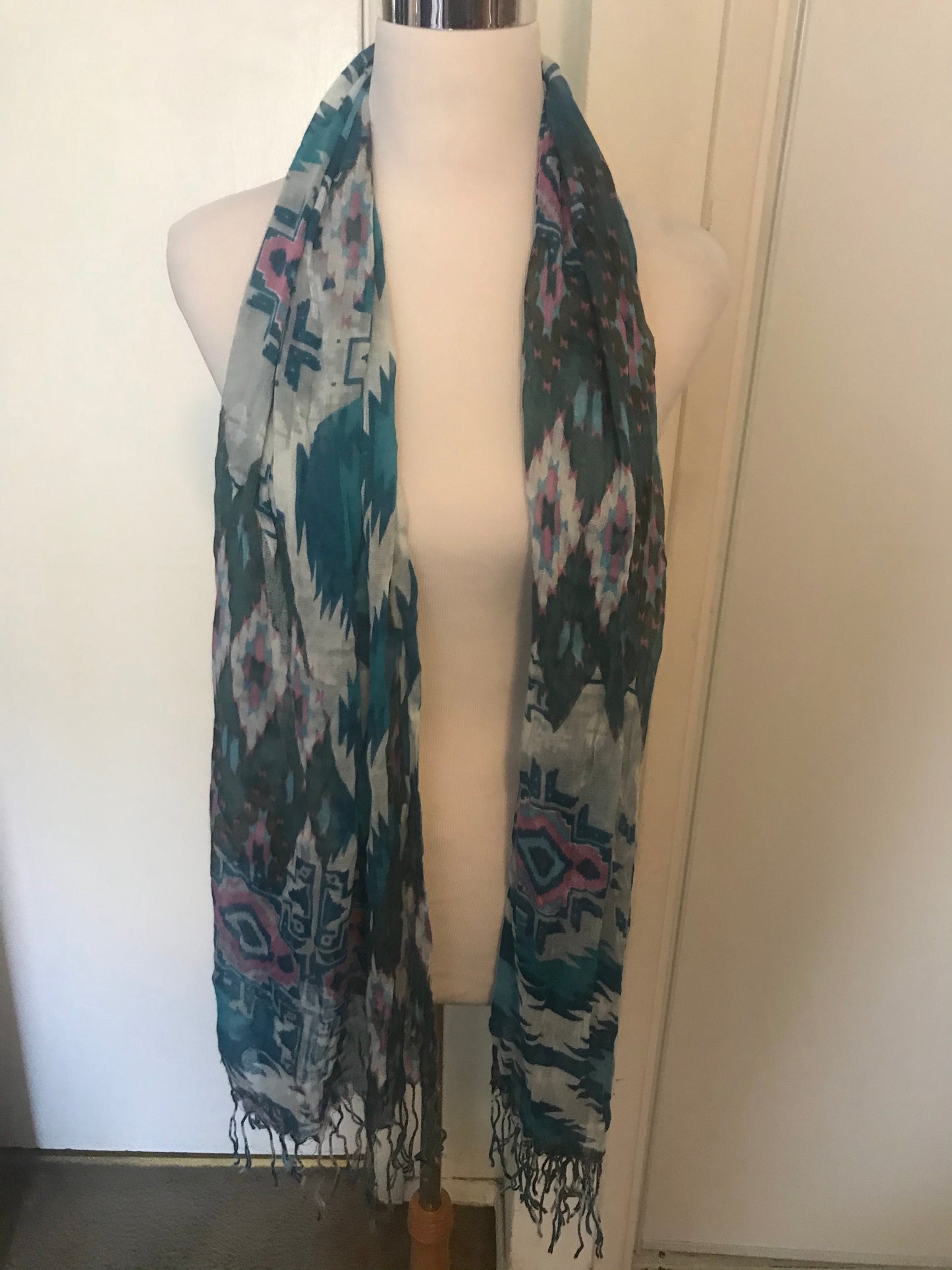 Turquoise Print Scarf - Amber Moon