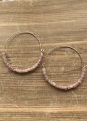 Red Star Quartz Hoops