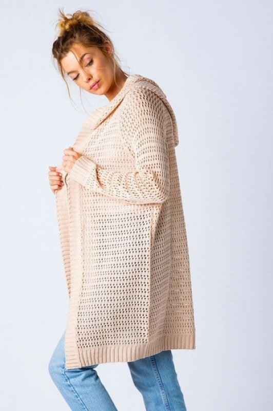 Natural Hooded Cardigan