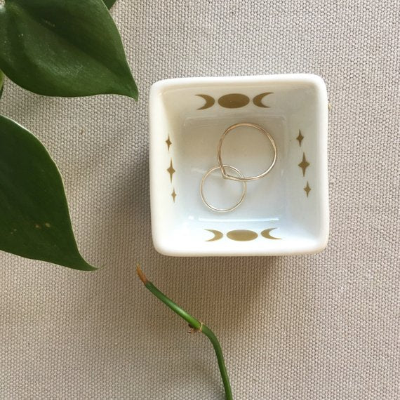 Triple Goddess Moons Tiny Bowl - Amber Moon