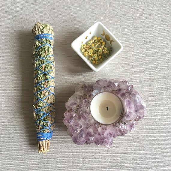 Triple Goddess Moons Tiny Bowl - Amber Moon