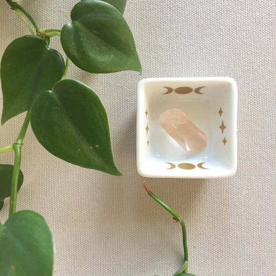 Triple Goddess Moons Tiny Bowl - Amber Moon
