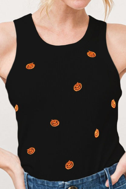 Jack O' Lantern Embroidered Tank
