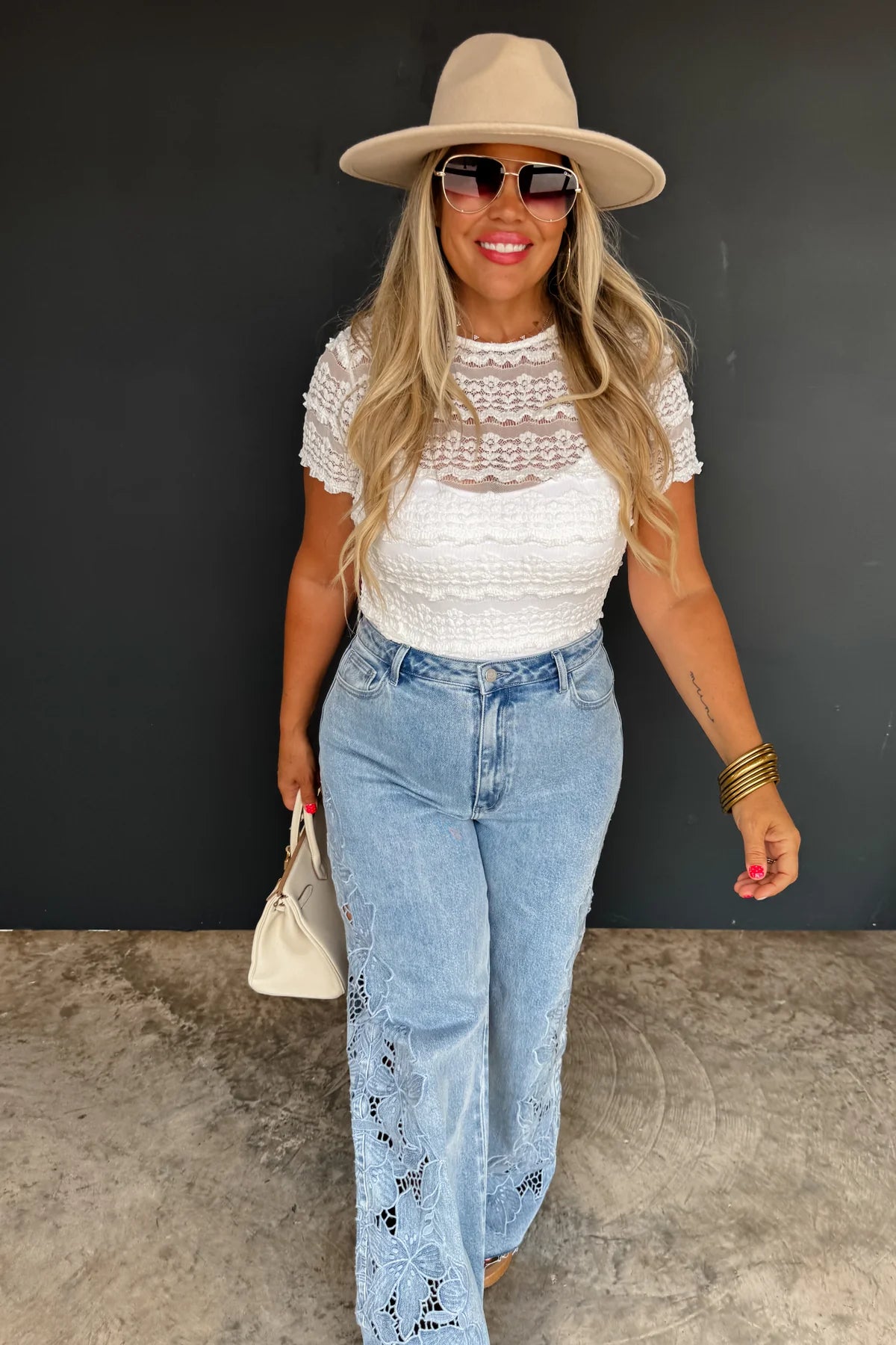 Floral Charm Wide Leg Jean