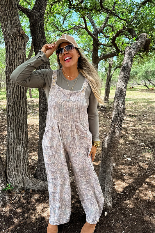 Camo Ribbed Overalls