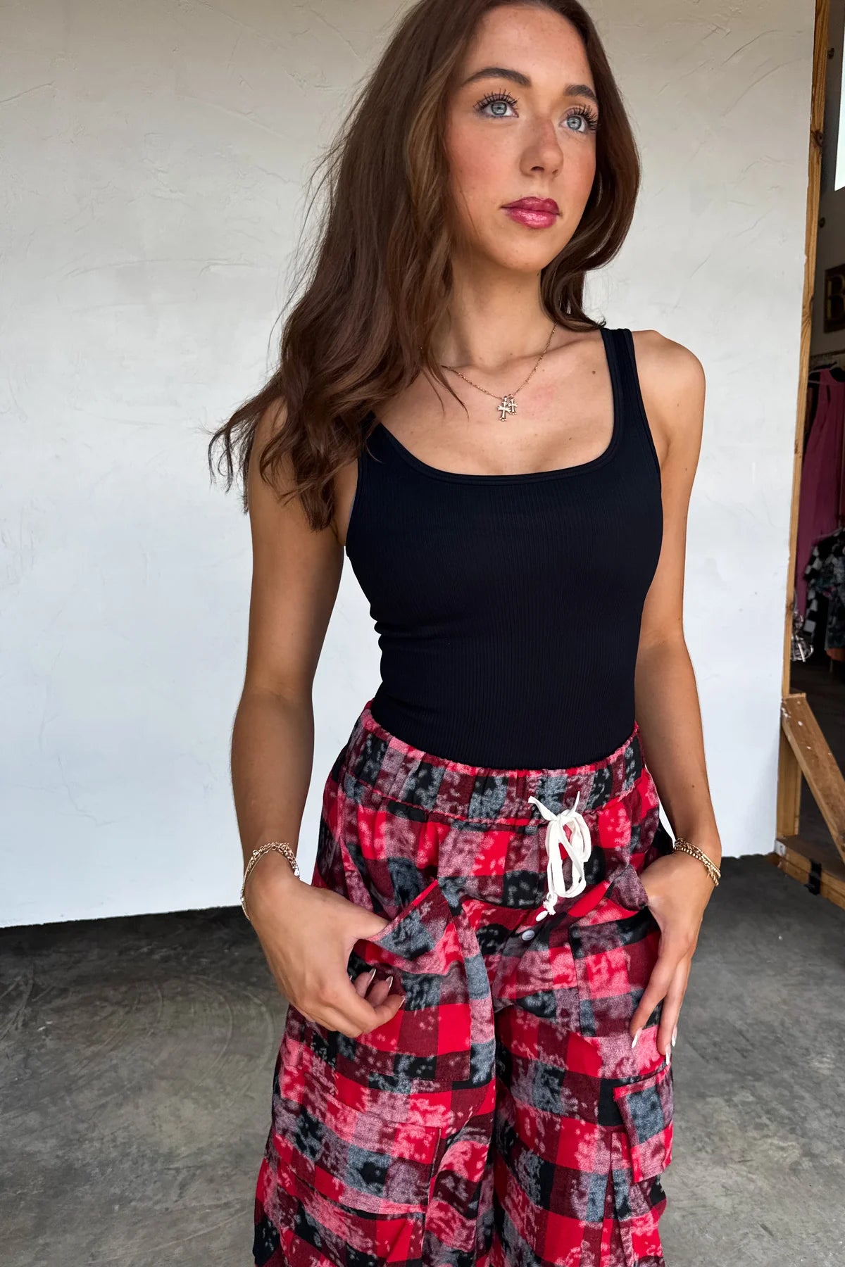 PREORDER: Plaid Behavior Wide Leg Pants