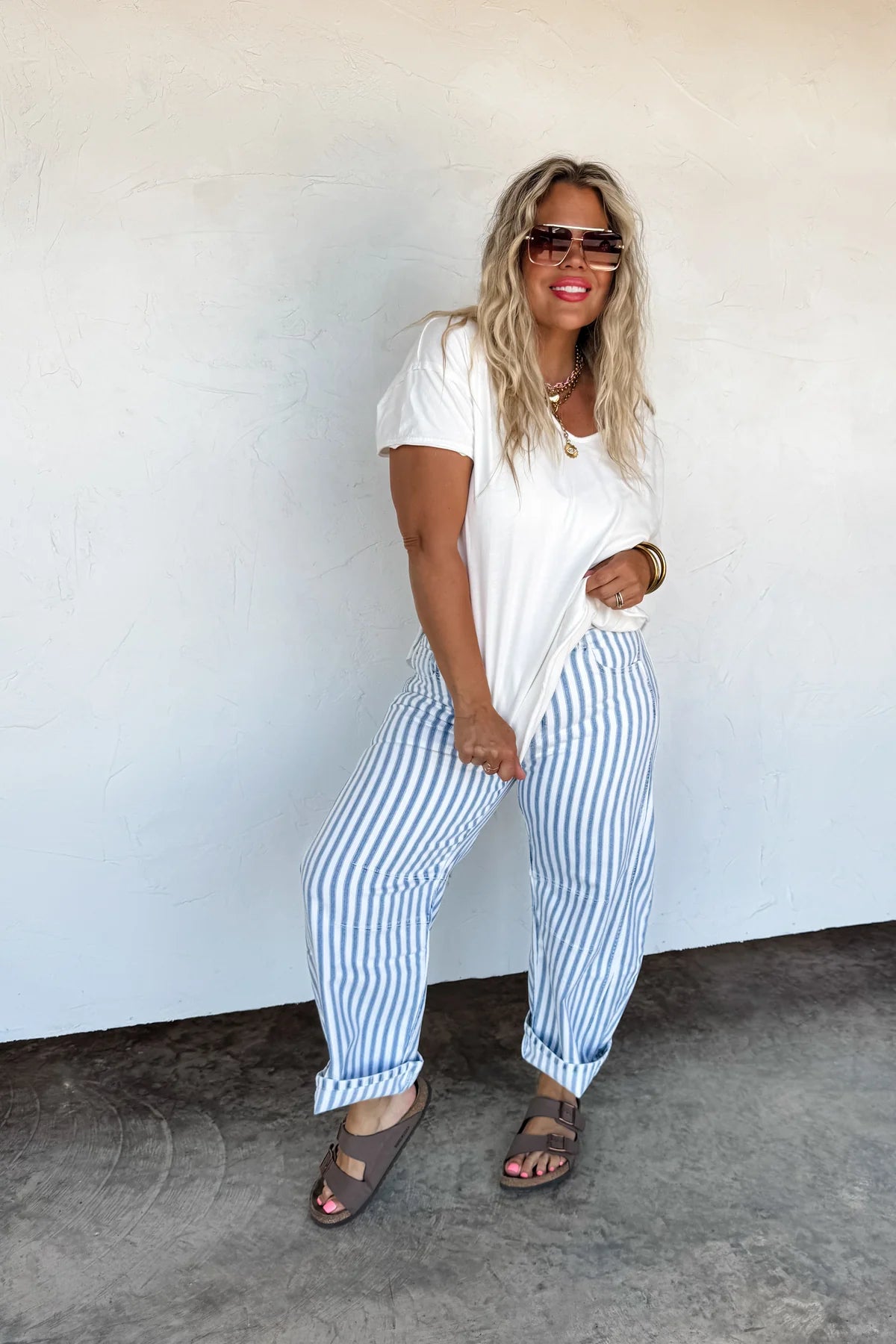 CLOSED PREORDER: Beachy Stripe Barrel Jean