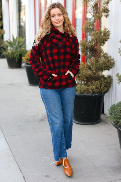Plaid Sherpa Asymmetric Top