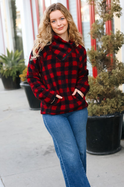 Plaid Sherpa Asymmetric Top