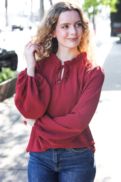 Burgundy Frill Top