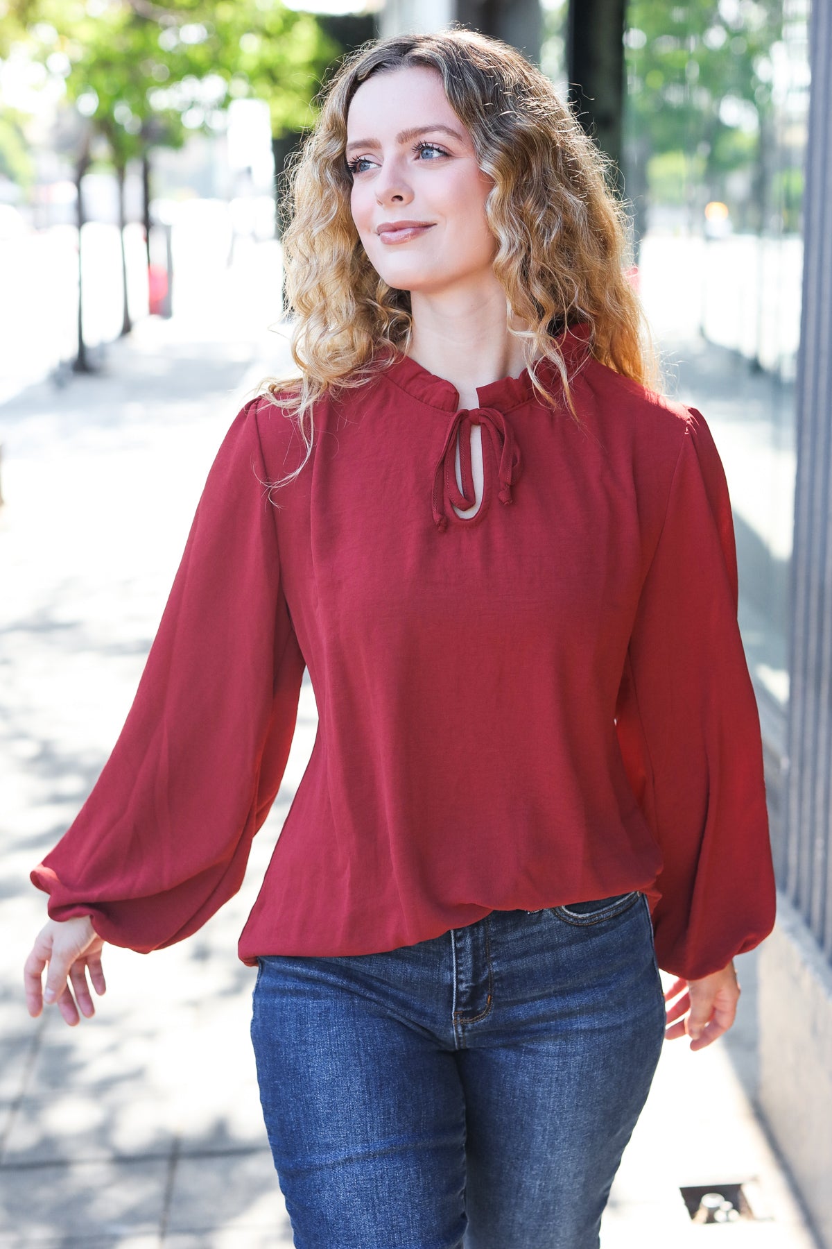 Burgundy Frill Top