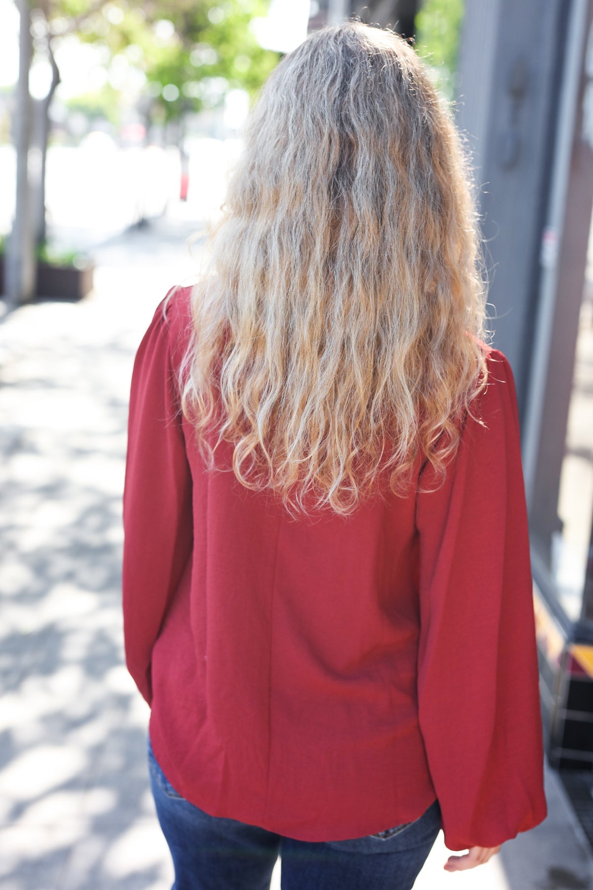 Burgundy Frill Top