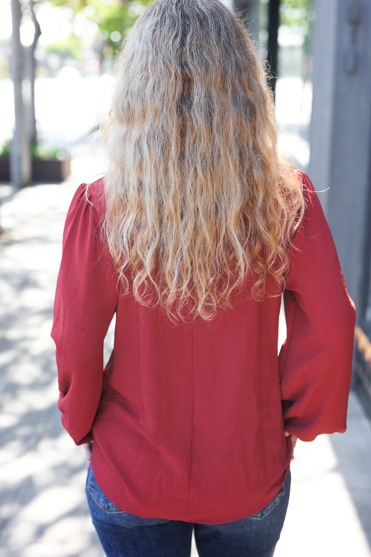 Burgundy Frill Top