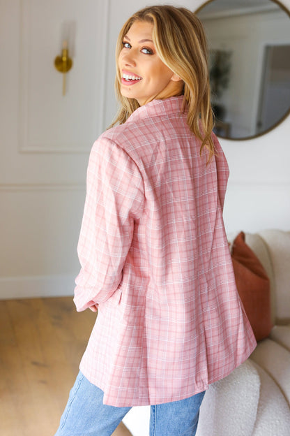 Pink Plaid Blazer