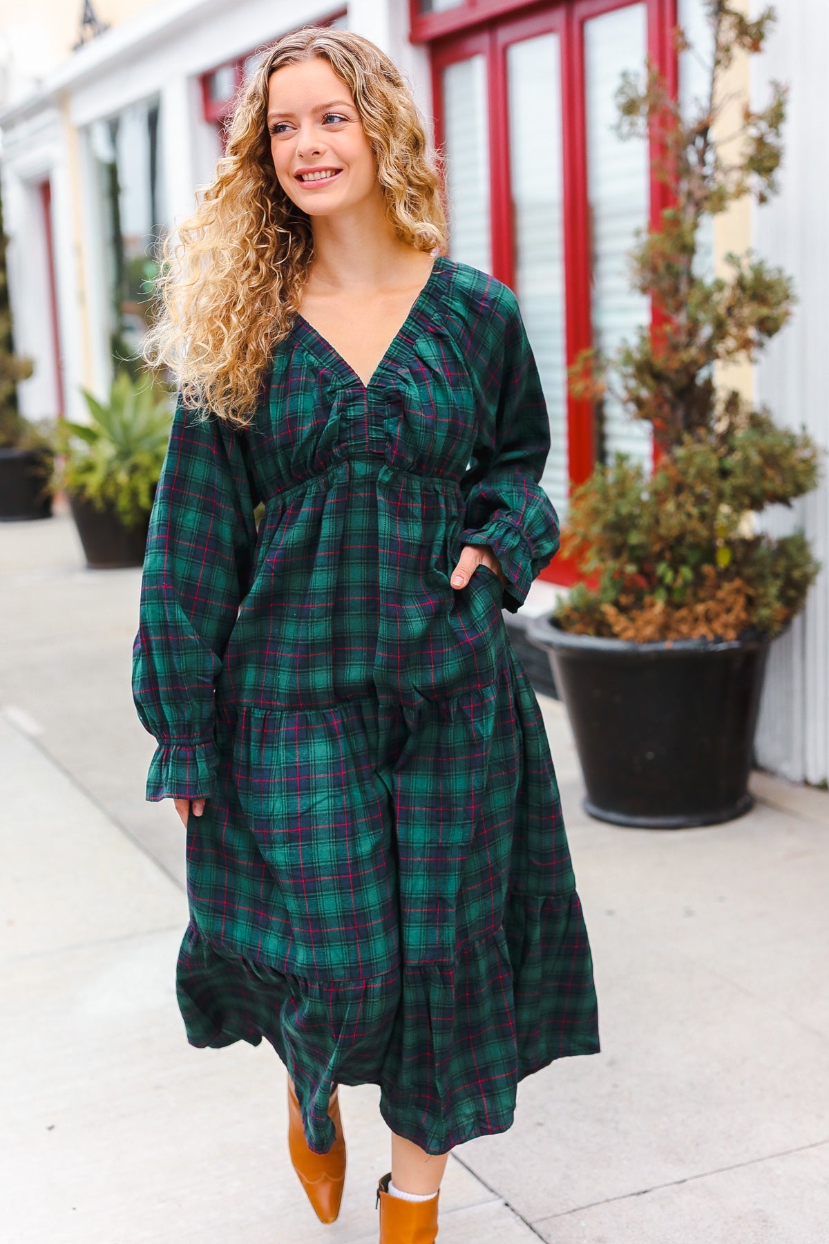 Plaid Maxi in Green