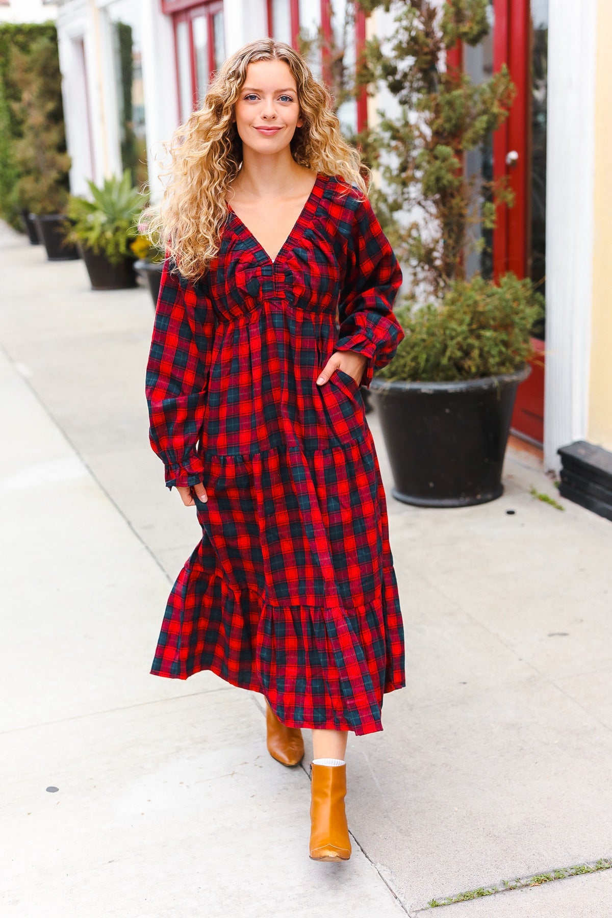 Plaid Maxi in Red