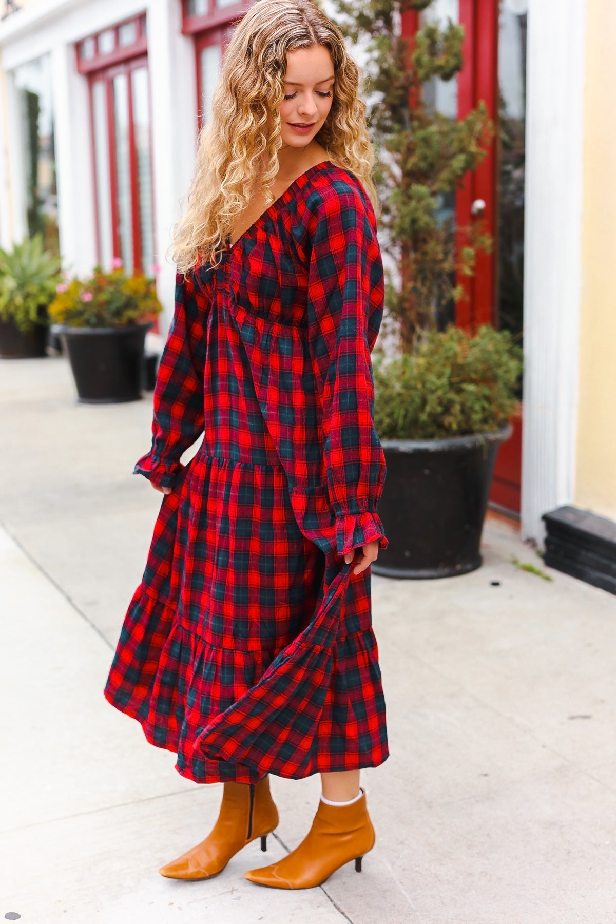 Plaid Maxi in Red