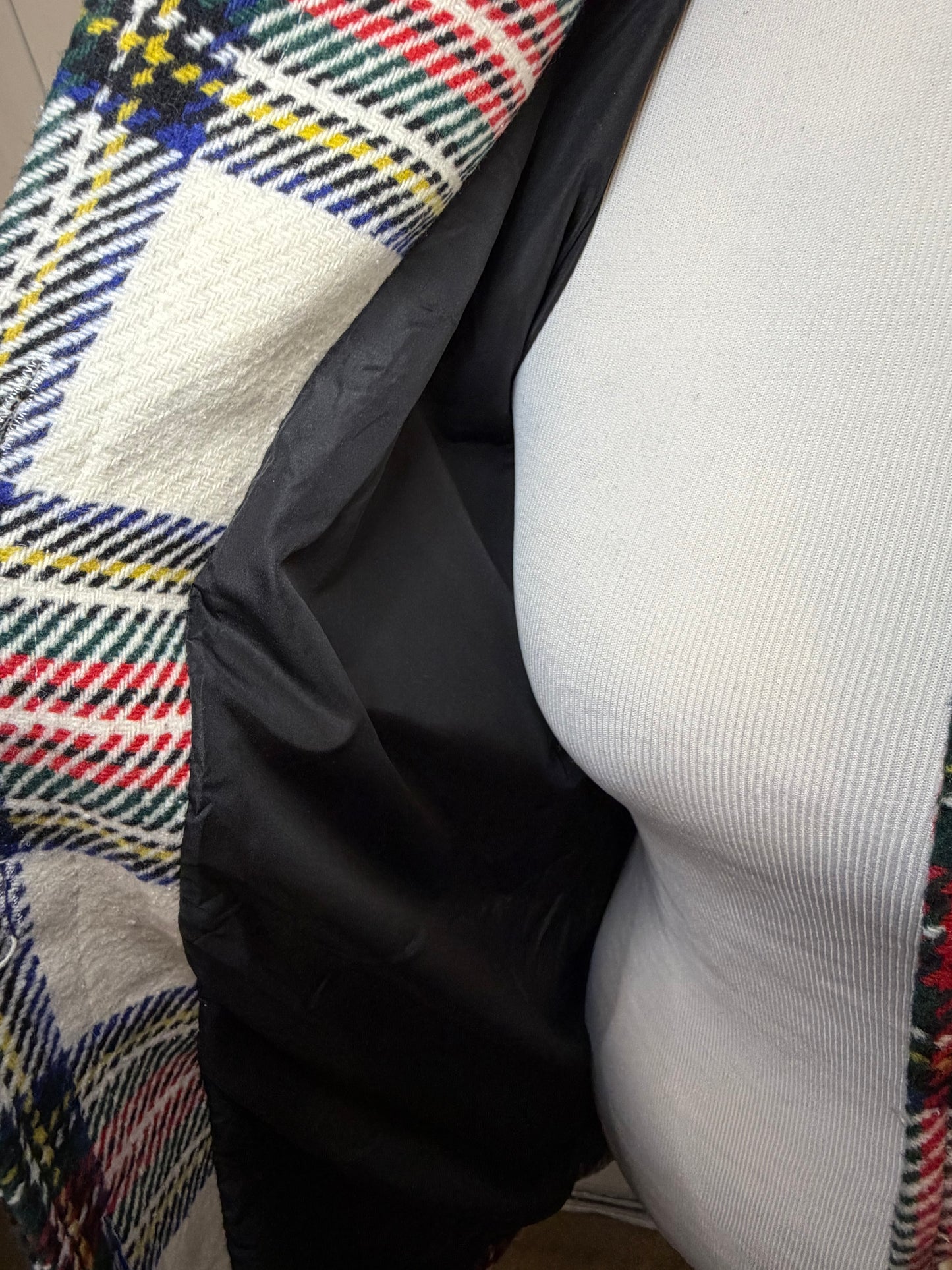 Amber Moon Revival: Oversized Red and White Shacket NWT