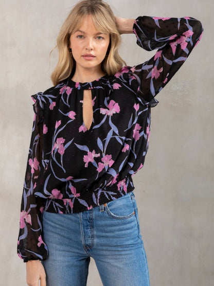 Amber Moon Revival: Floral Choker Blouse