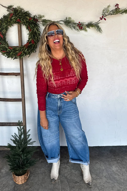 PREORDER: Long Sleeve Rosalie Lace Top