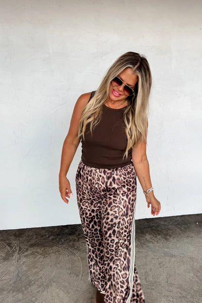 PREORDER: Haddie Silky Leopard Wide Leg Pants