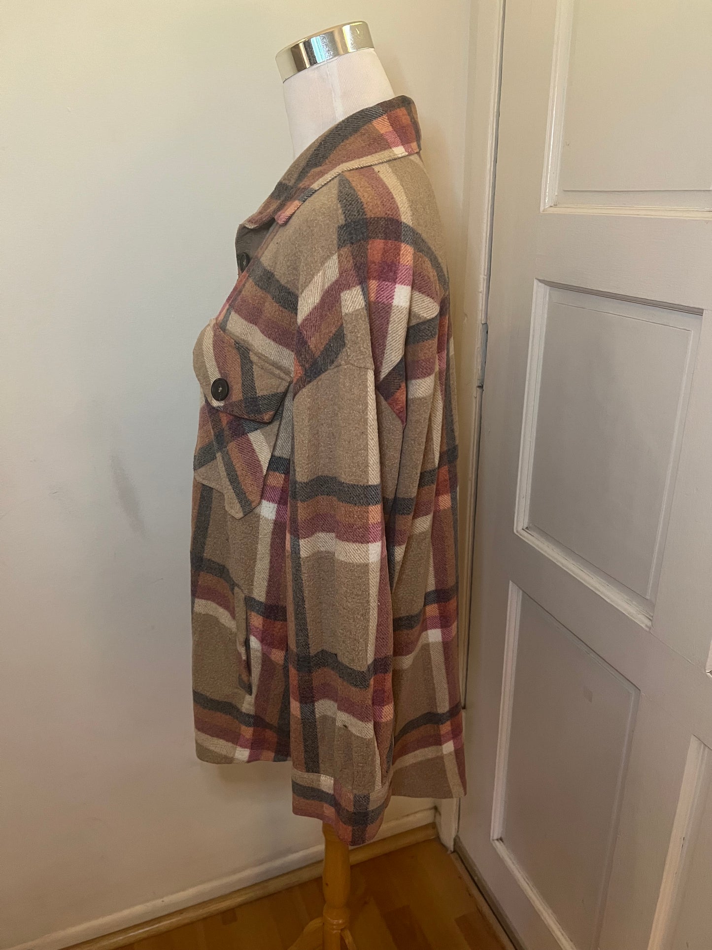 Amber Moon Revival: Rust and Tan Plaid Shacket