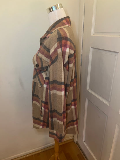 Amber Moon Revival: Rust and Tan Plaid Shacket