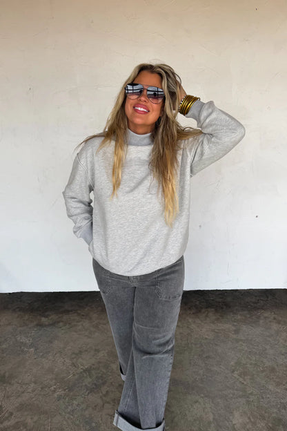 PREORDER: Spring Mock Neck Pocket Pullover