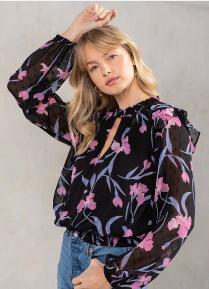Amber Moon Revival: Floral Choker Blouse