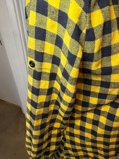 Amber Moon Revival: Yellow and Black Plaid Flannel Tunic - 100% Cotton