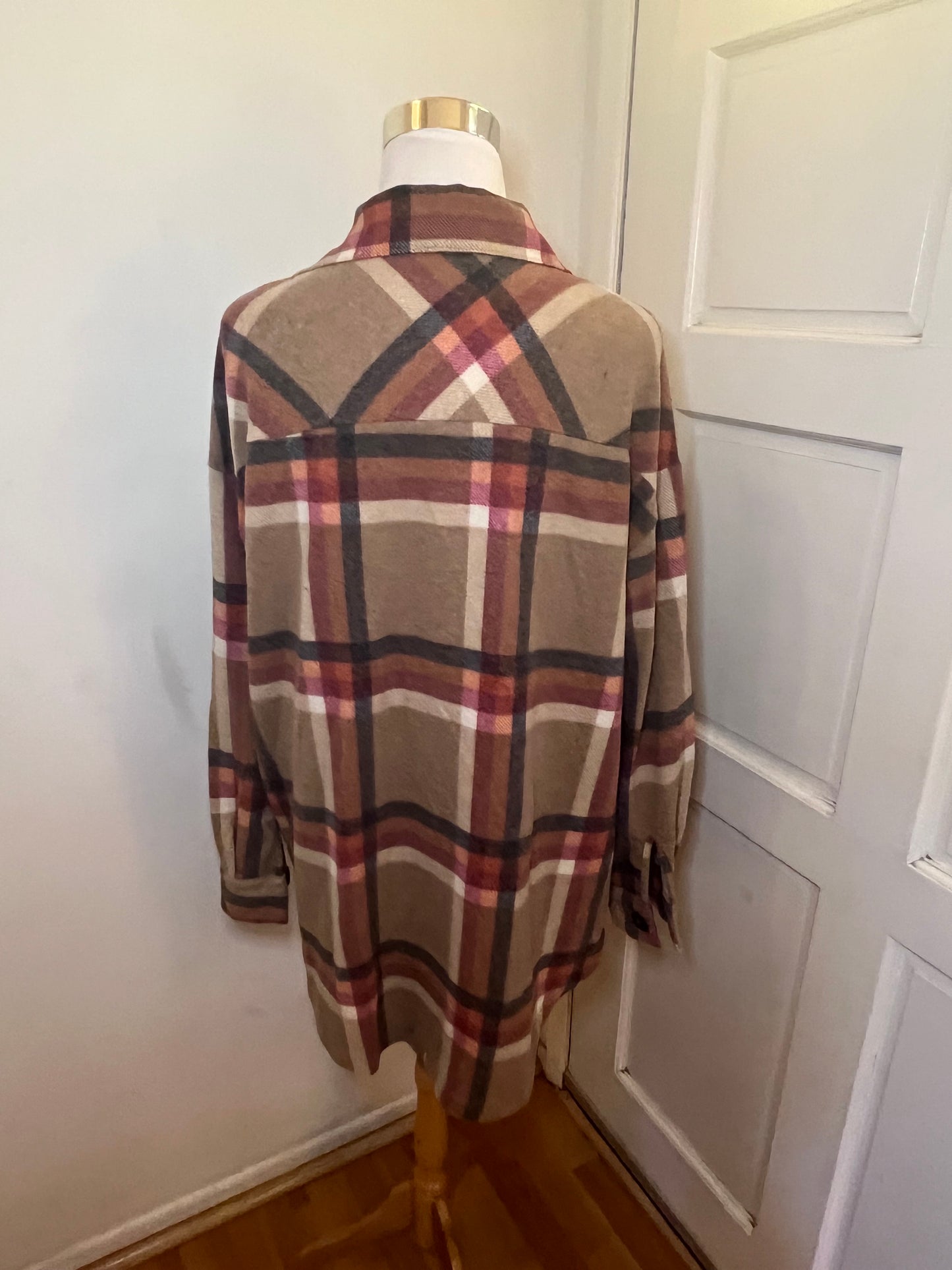 Amber Moon Revival: Rust and Tan Plaid Shacket