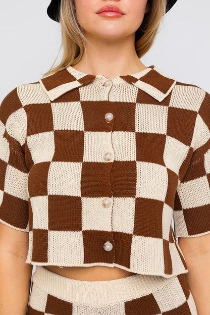 Crochet Checkered Top