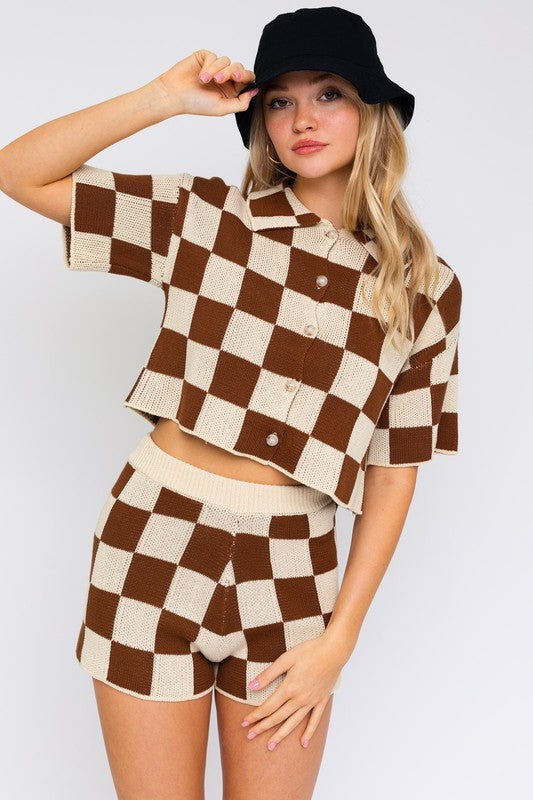 Crochet Checkered Top