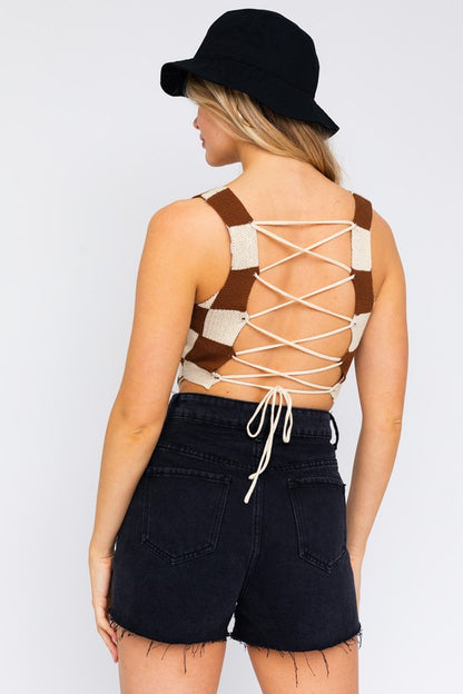 Lace Back Crochet Crop Top