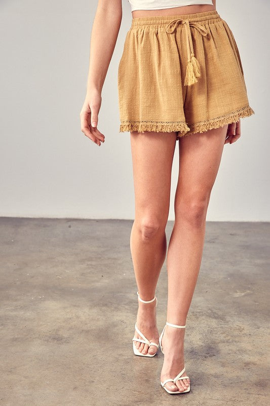 Fringe Hem Shorts