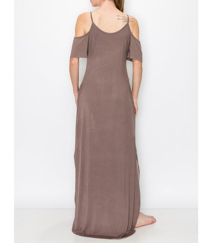 Organic Bamboo Cold Shoulder Maxi