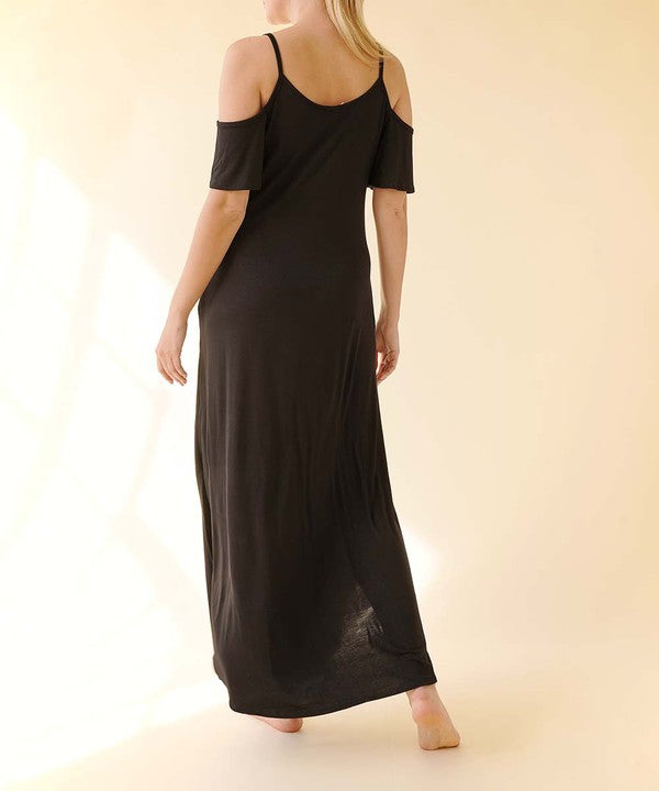Organic Bamboo Cold Shoulder Maxi
