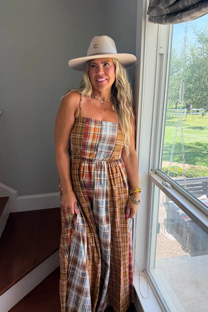 PREORDER: The Ashford Plaid Maxi Dress