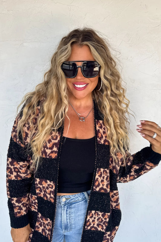 PREORDER: Checker Cheetah Cloud Cardigan