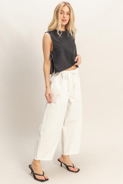White Wide Leg Pants