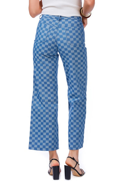 Denim Checkered Pants