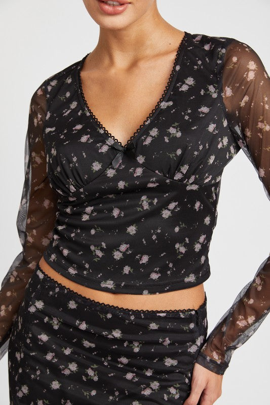 Tay Floral Mesh Top   * Wear as a Set
