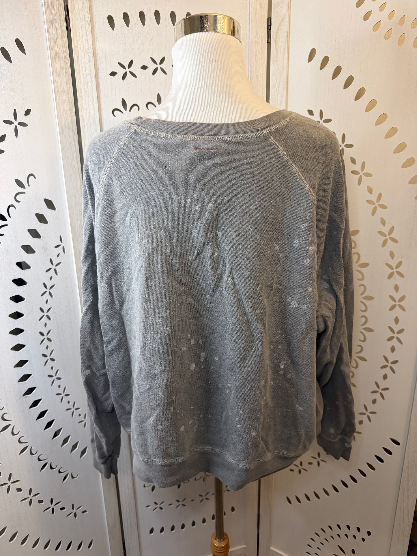Amber Moon Revival: 100% Organic Cotton Paint Splattered Sweatshirt