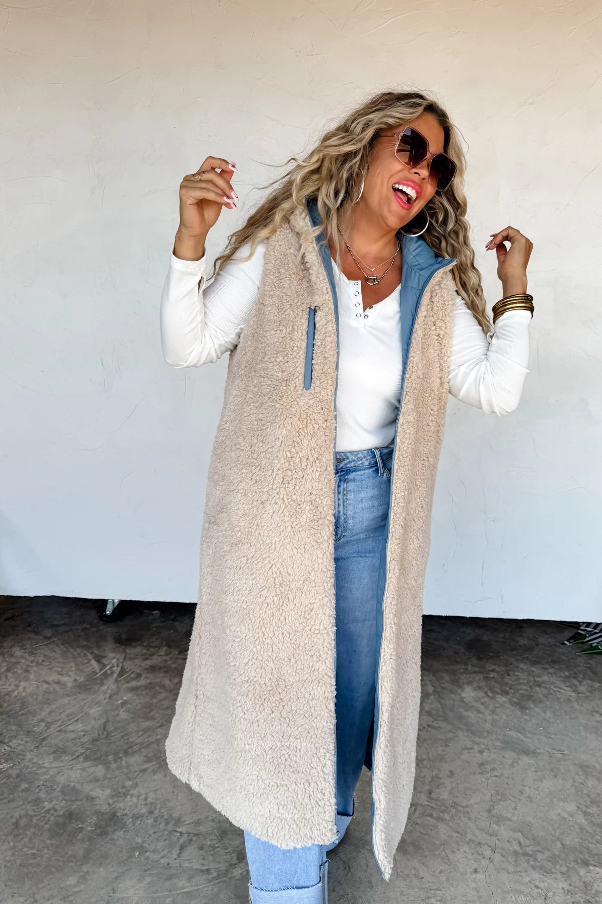 PREORDER: Reversible Sherpa Puffer Vest
