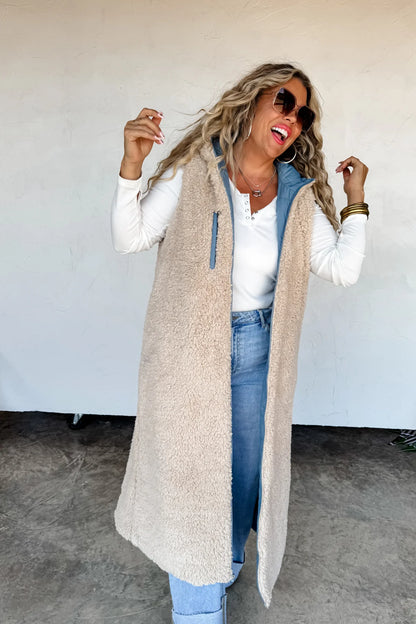 PREORDER: Reversible Sherpa Puffer Vest