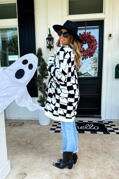 Checker Ghost Cloud Cardigan
