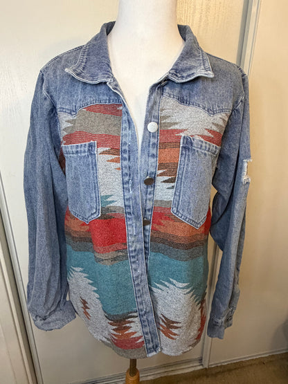 Amber Moon Revival: Southwestern Denim Shirt
